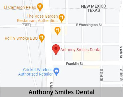 Map image for Kid Friendly Dentist in Anthony, TX
